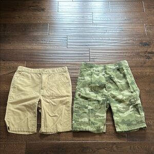 Children’s Place Tan and Green Cargo Shorts Casual Style